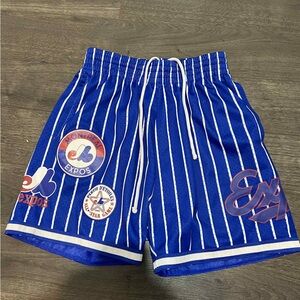 Mitchell & Ness Blue Expos Athletic Shorts